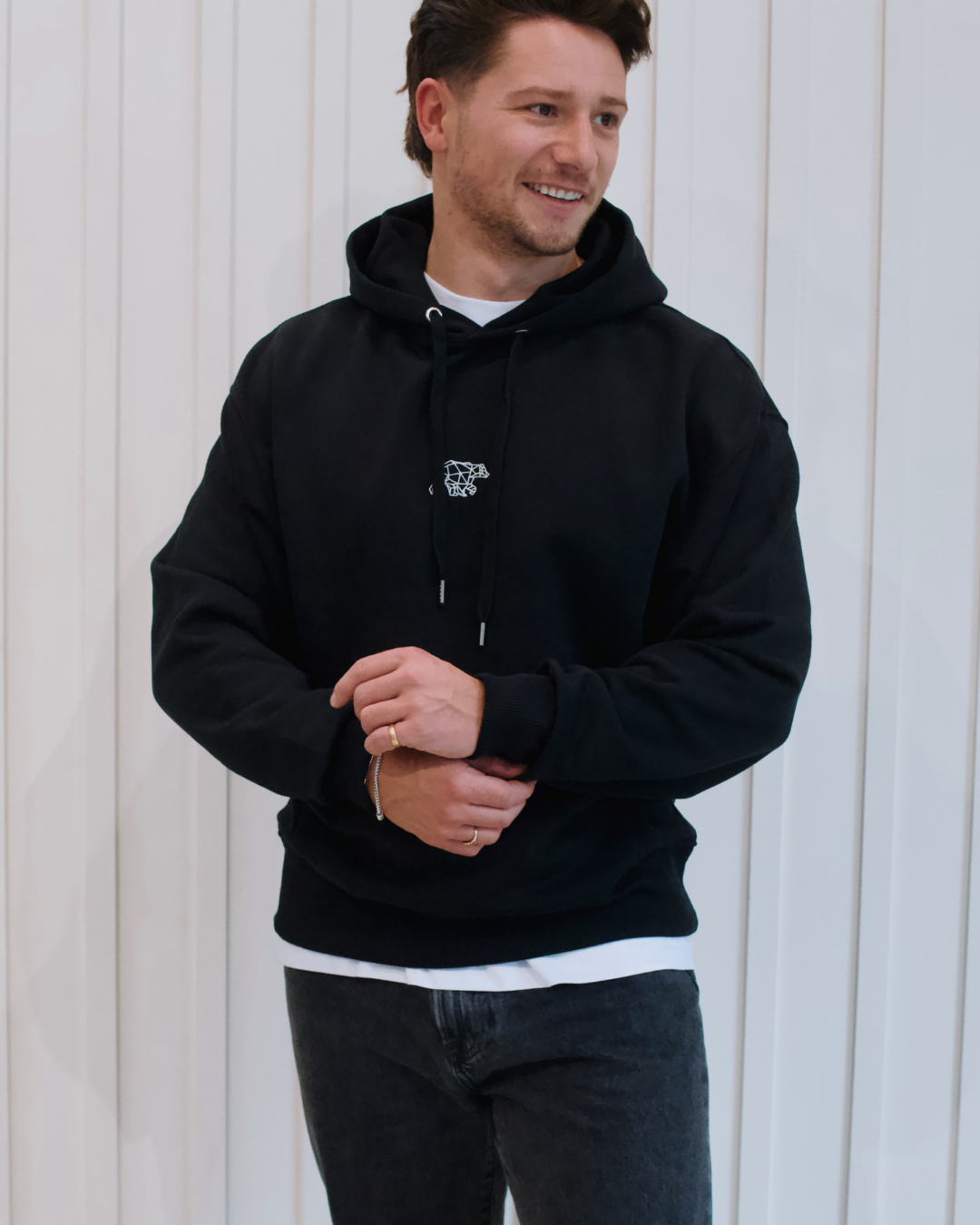 Bear Basic Heavyweight Hoodie - Black