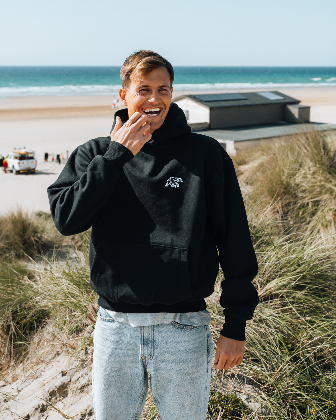 Bear Essentials Black Hoodie