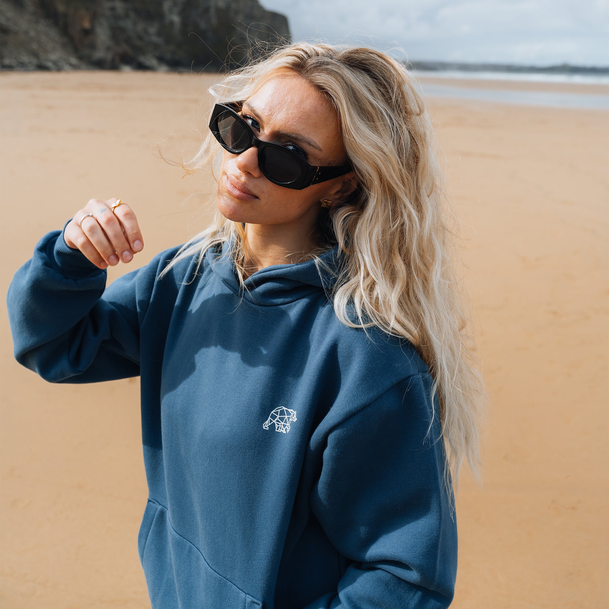 3 Tier Heavyweight Hoodie - Vintage Blue