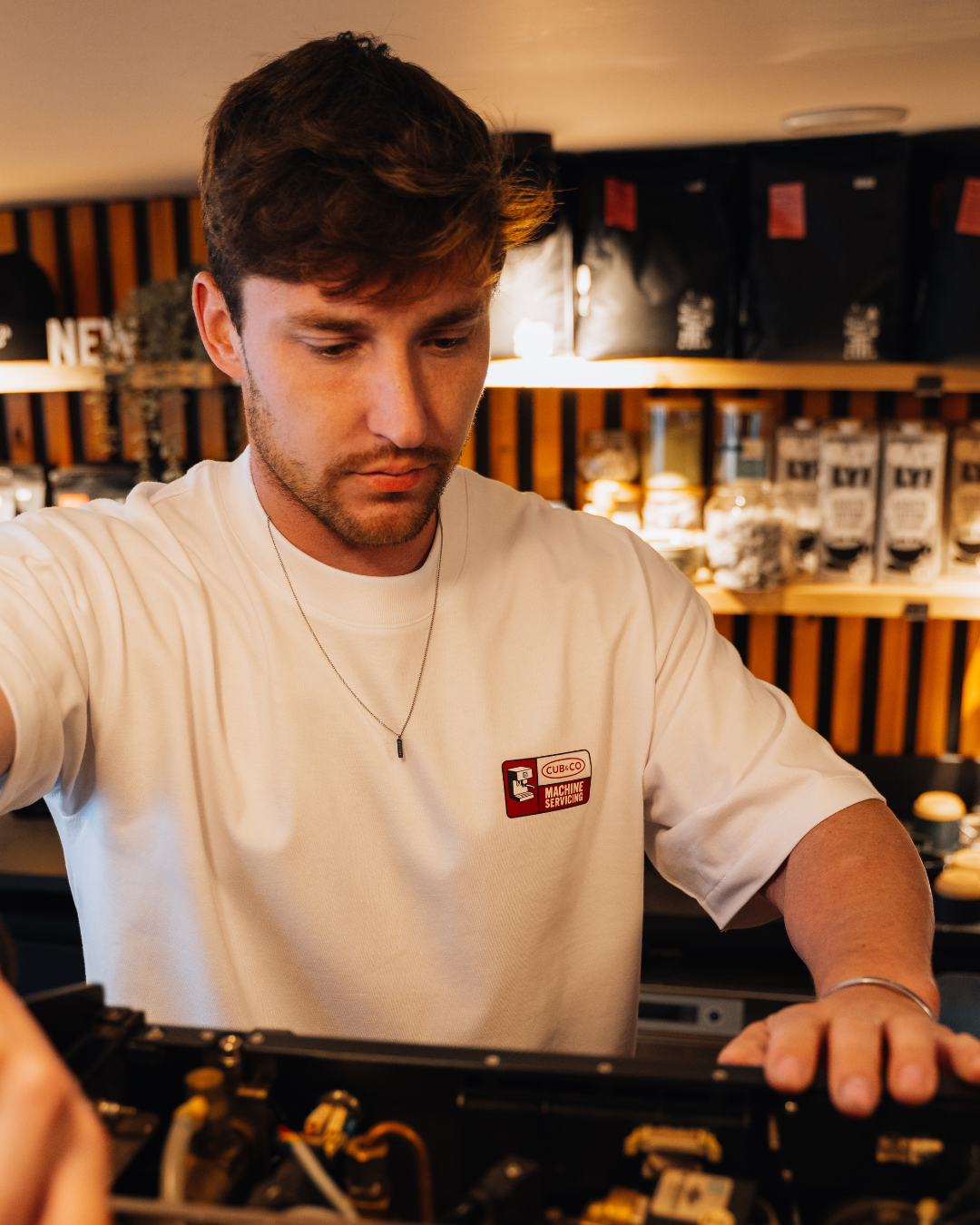 Coffee Maintenance White T-Shirt