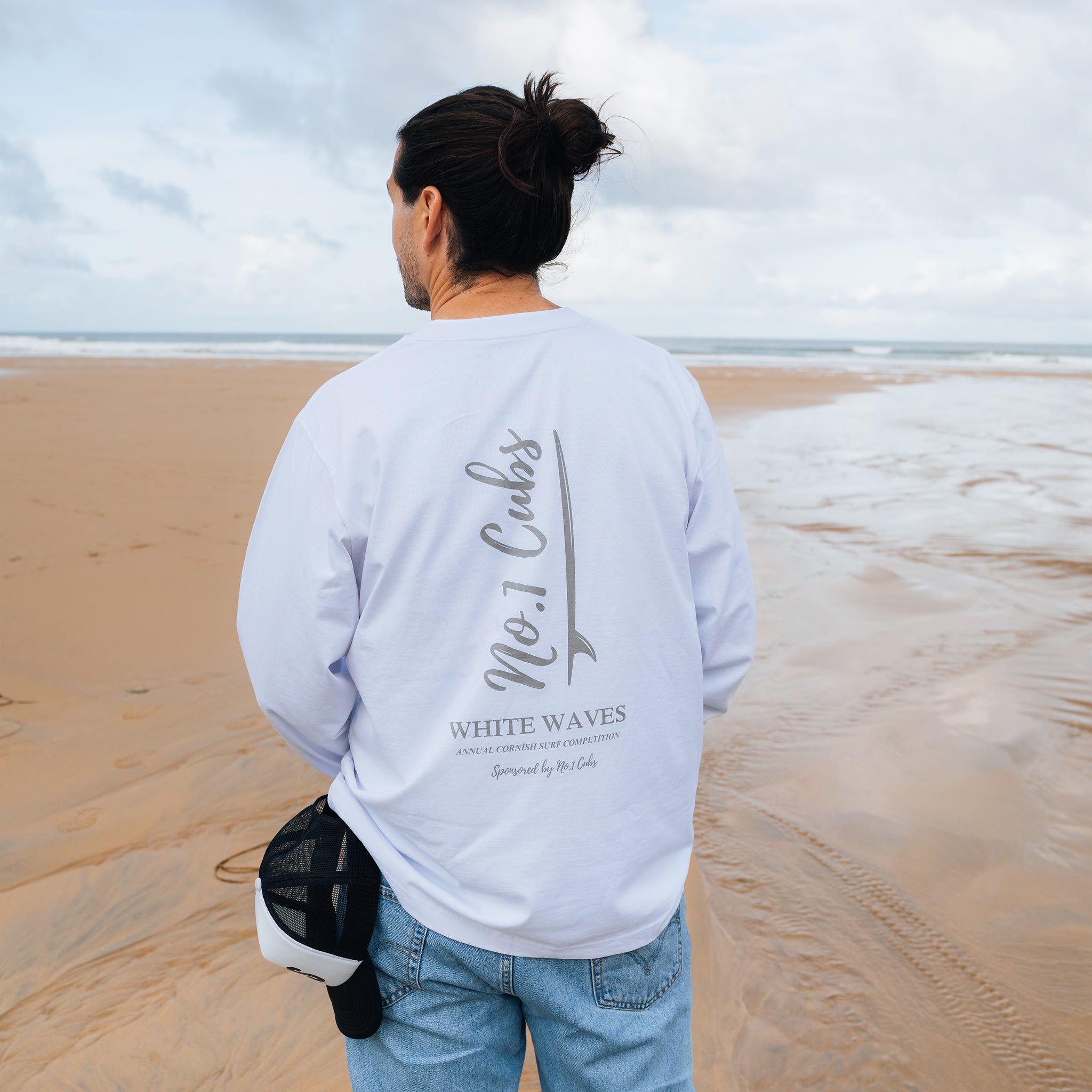 Waves White Long Sleeve T-Shirt
