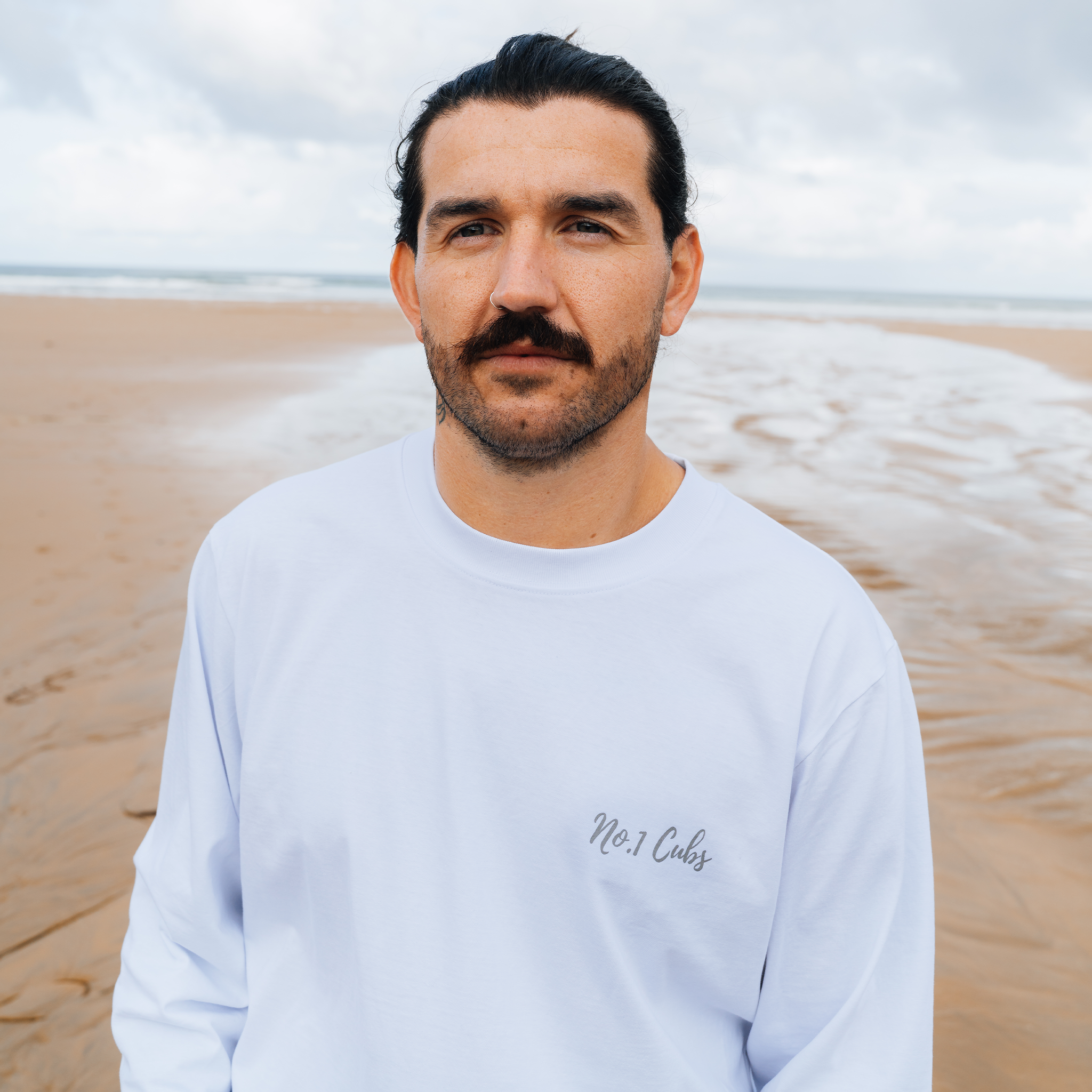 Waves White Long Sleeve T-Shirt