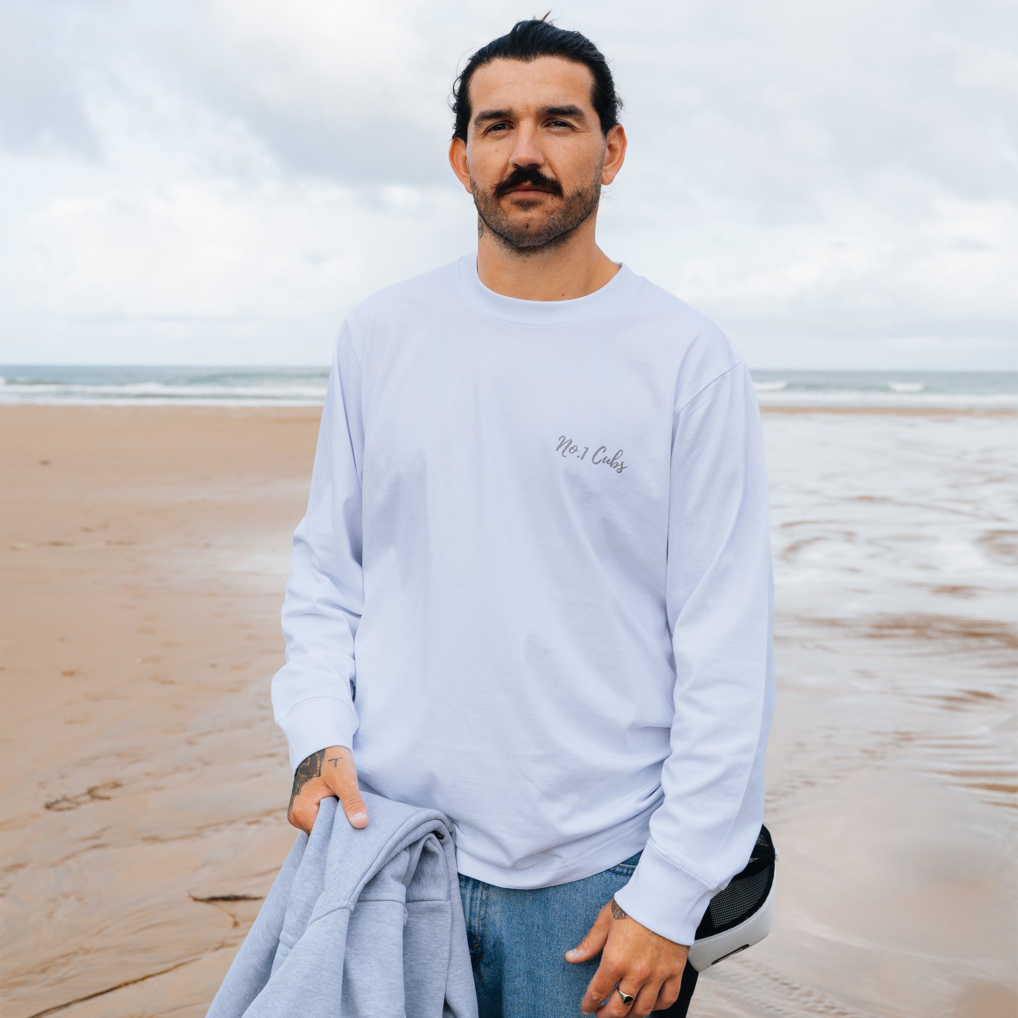 Waves White Long Sleeve T-Shirt