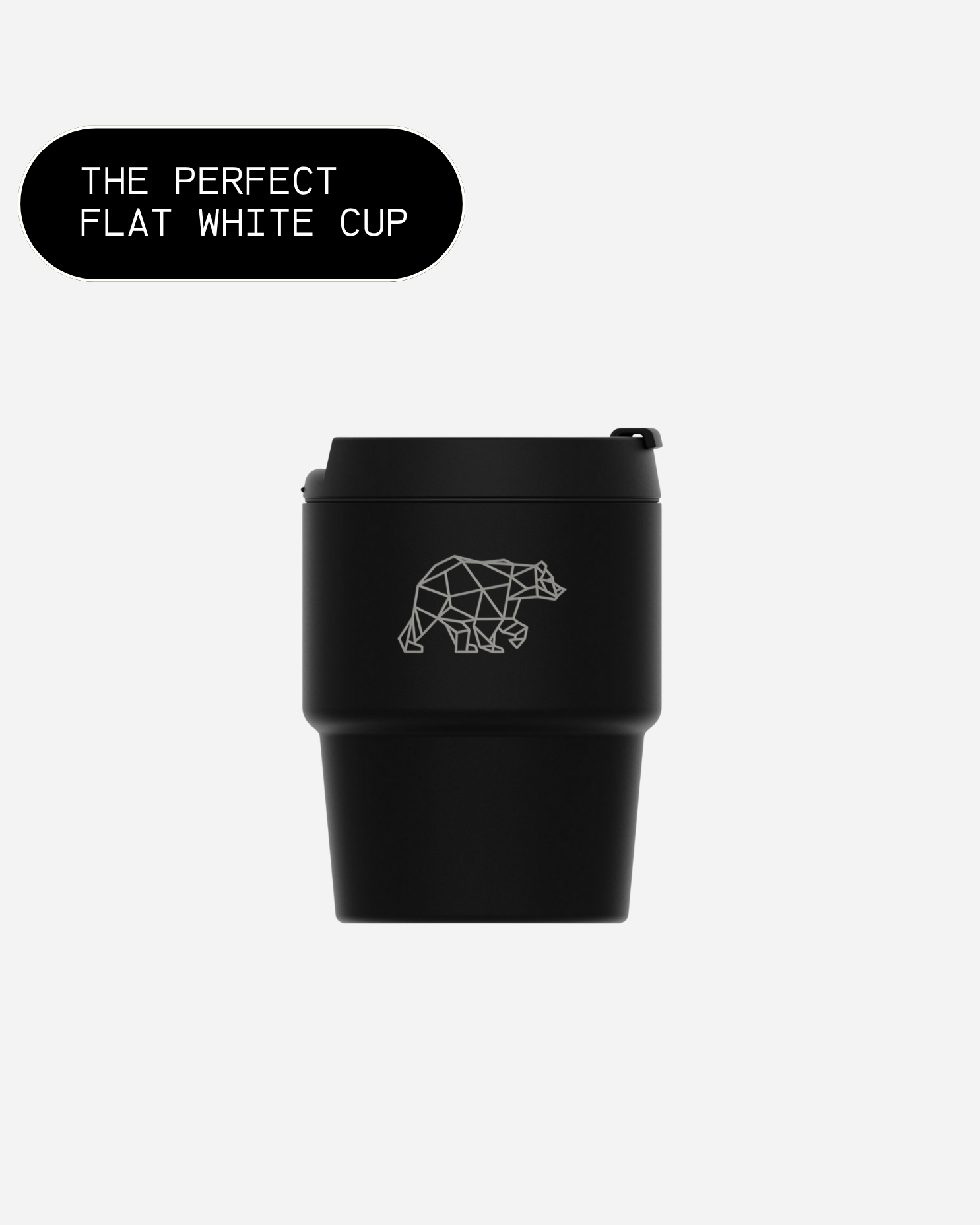 6oz Flat White Reusable Cup - Black