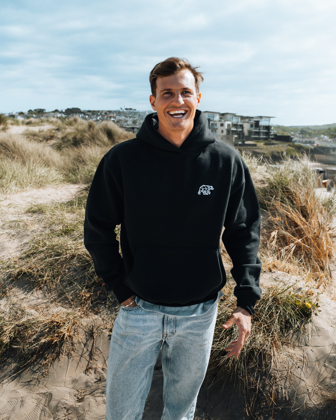Bear Essentials Black Hoodie