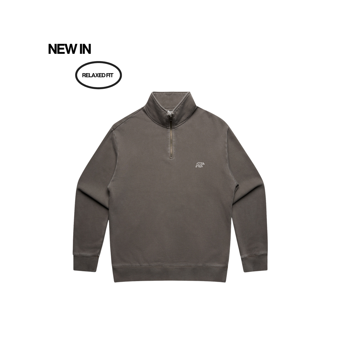 Bear Essentials Washed Brown Quarter Zip