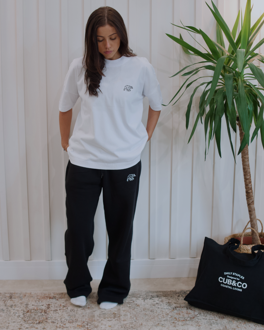 Polybear T-Shirt- White / Brown