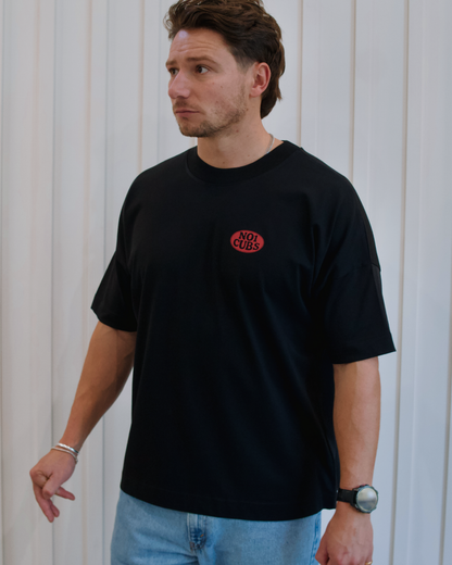 Oval T-Shirt- Black / Red