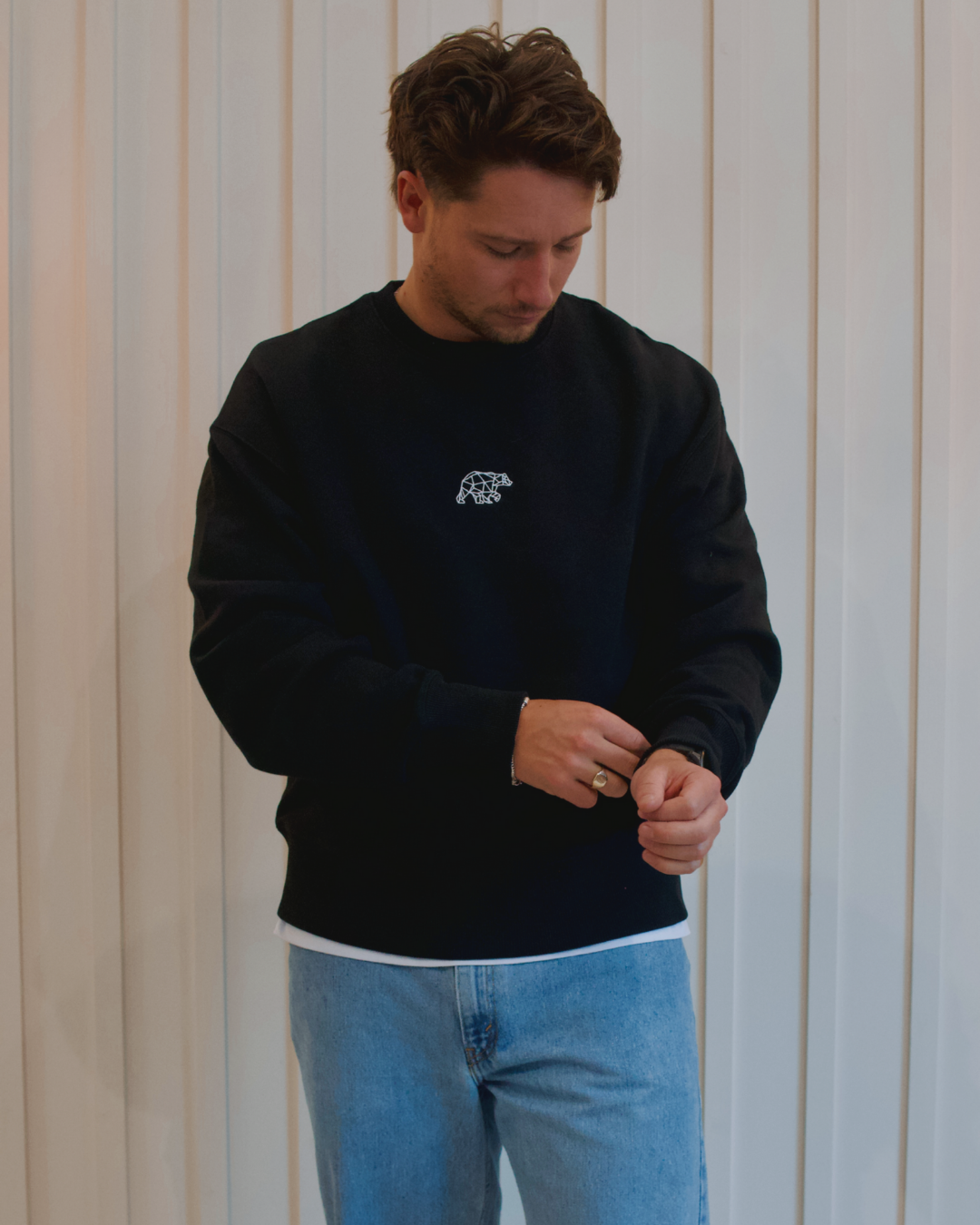 Bear Basic Heavyweight Sweatshirt - Black