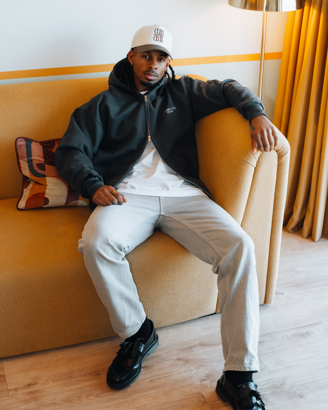 Written Slate Grey Zip Up Hoodie