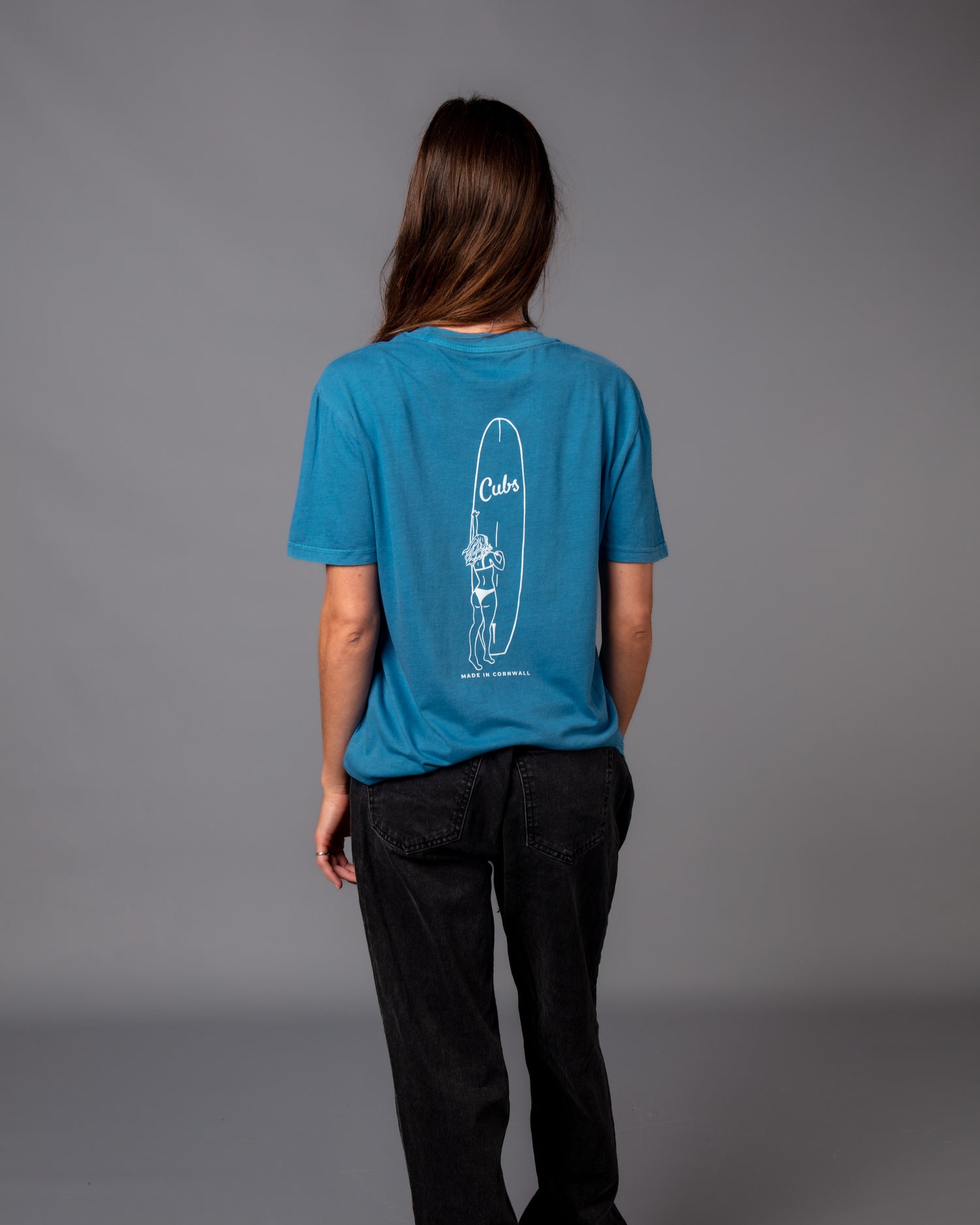 Washed Blue Cubs Longboard T-Shirt