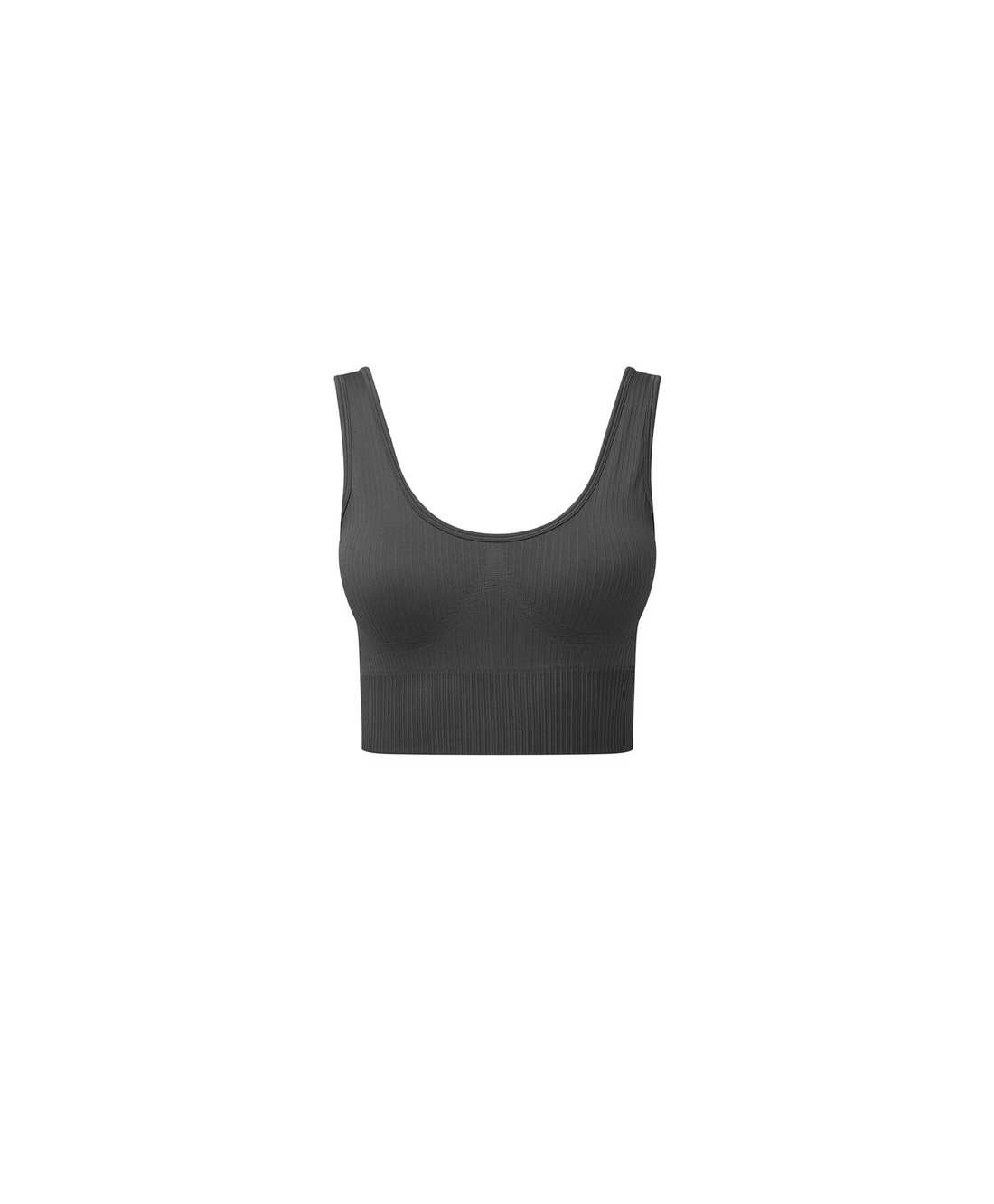 CUBS POLYBEAR RIBBED SEAMLESS CHARCOAL SPORTS BRA