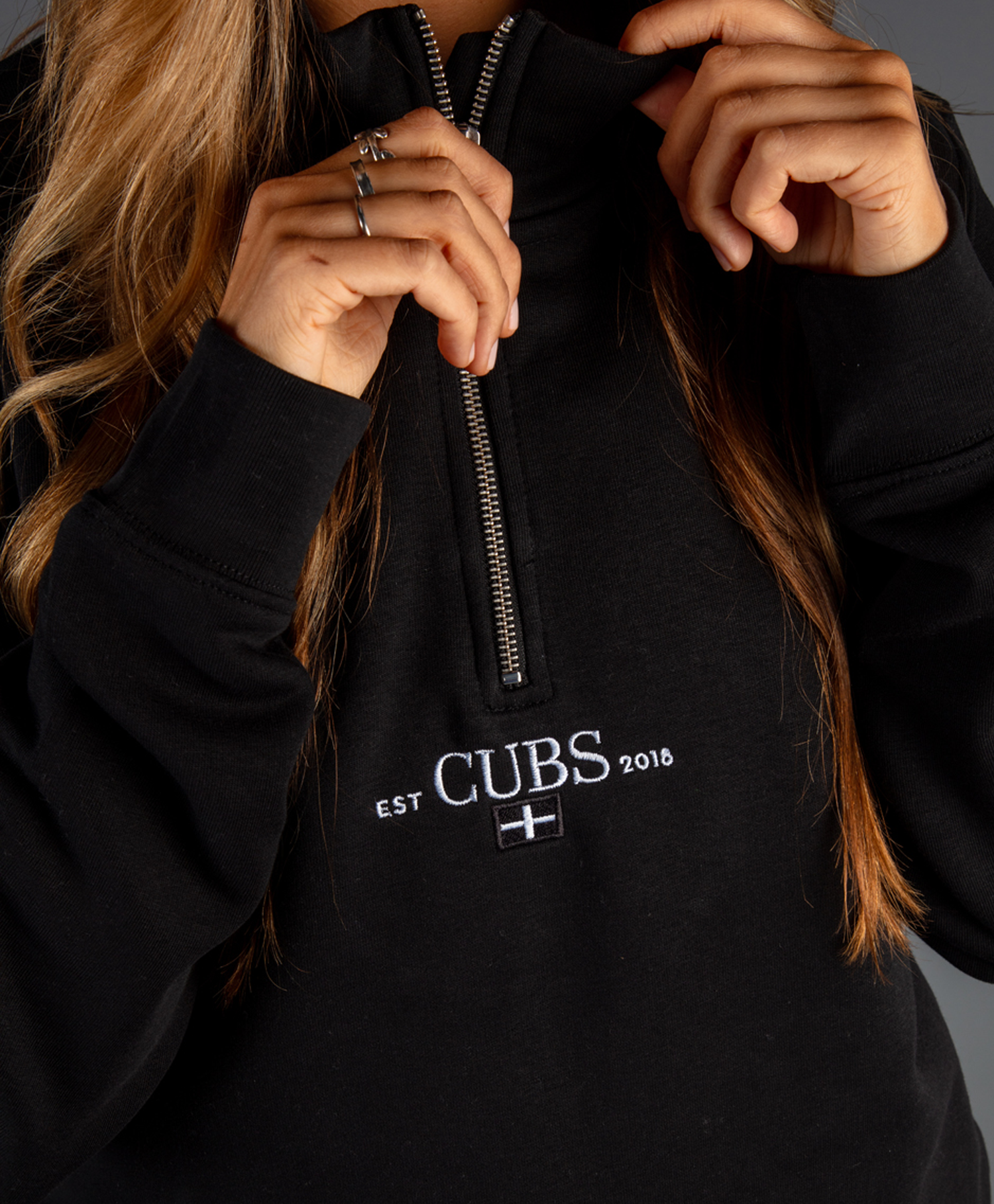 CUBS KERNOW BLACK HALF ZIP