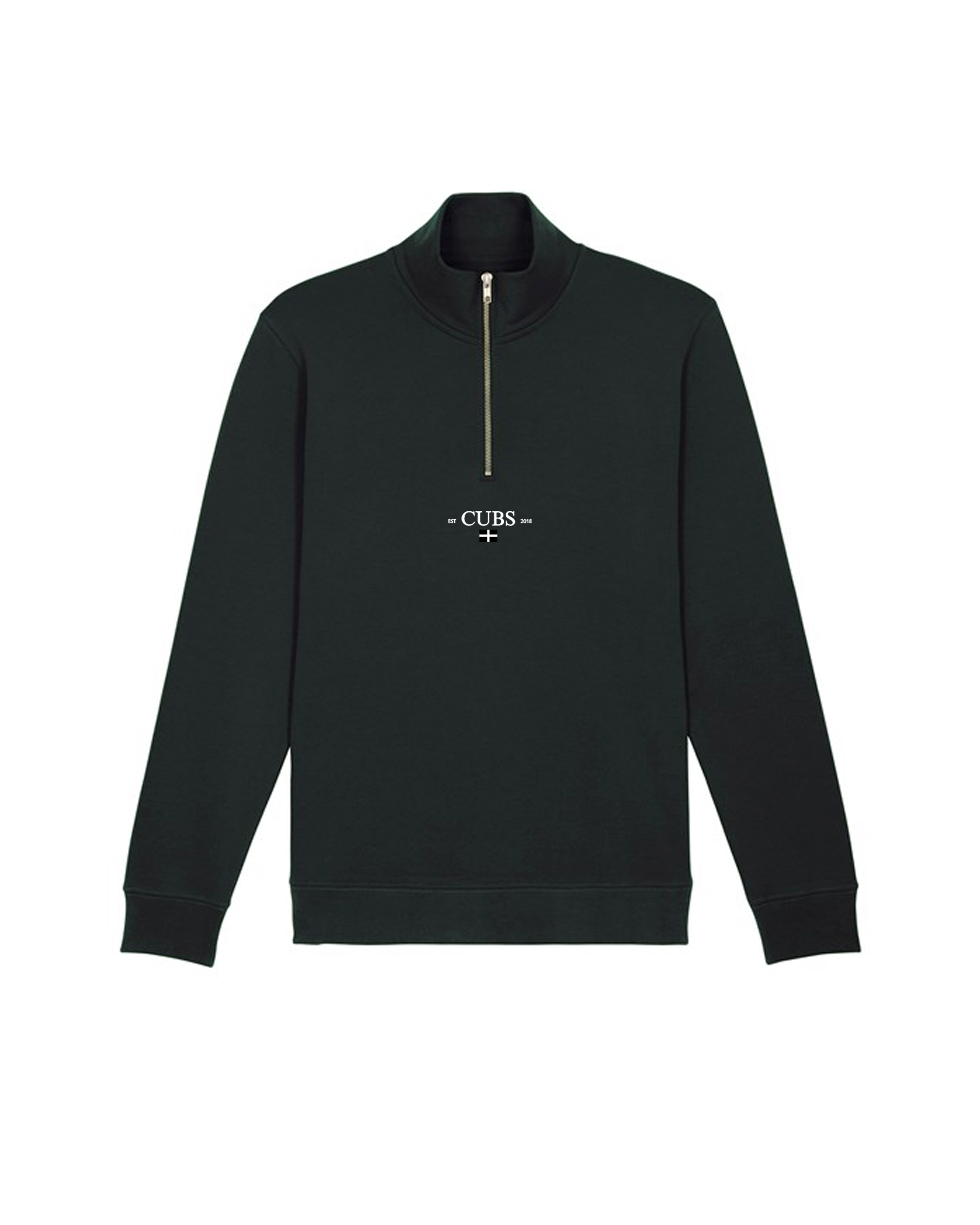 Kernow Quarter Zip Black by No.1 Cubs - Stylish and comfortable quarter zip sweatshirt featuring Cornish-inspired design. Perfect for casual and active wear.