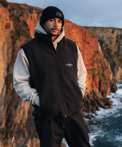 Kernow Dark Grey Sherpa Gilet