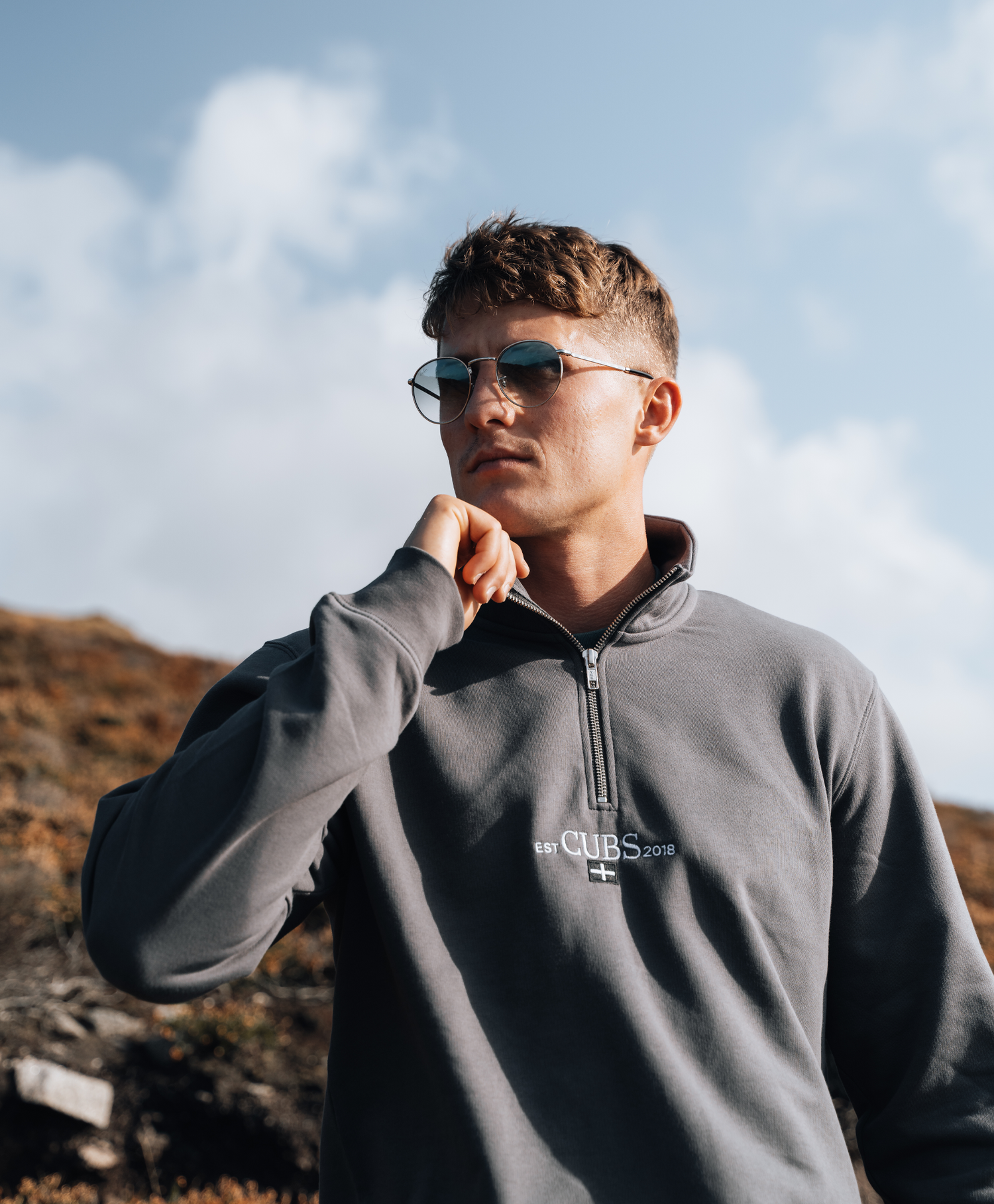 Kernow Slate Grey Quarter Zip
