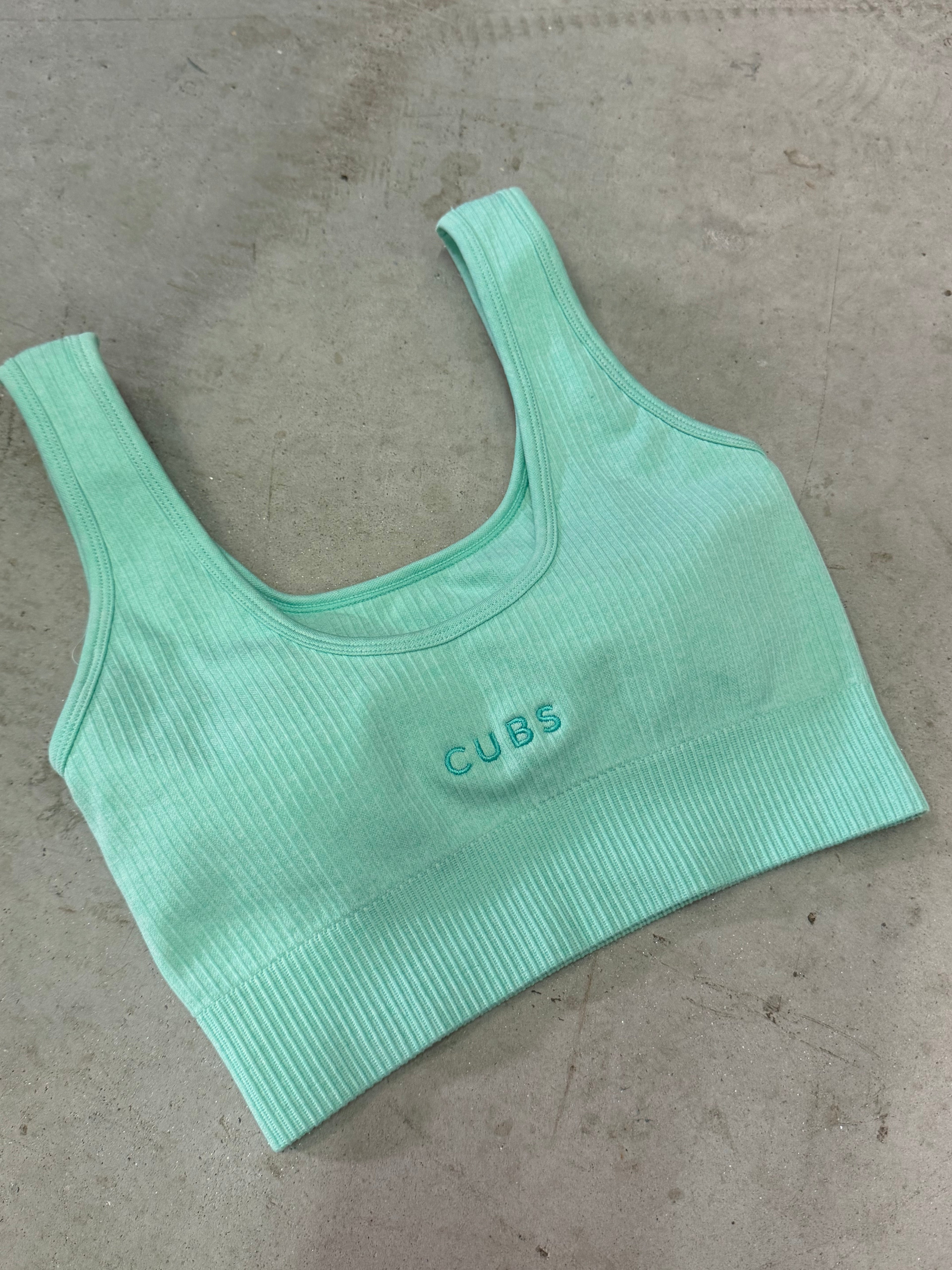 CUBS POLYBEAR RIBBED SEAMLESS PEPPERMINT SPORTS BRA