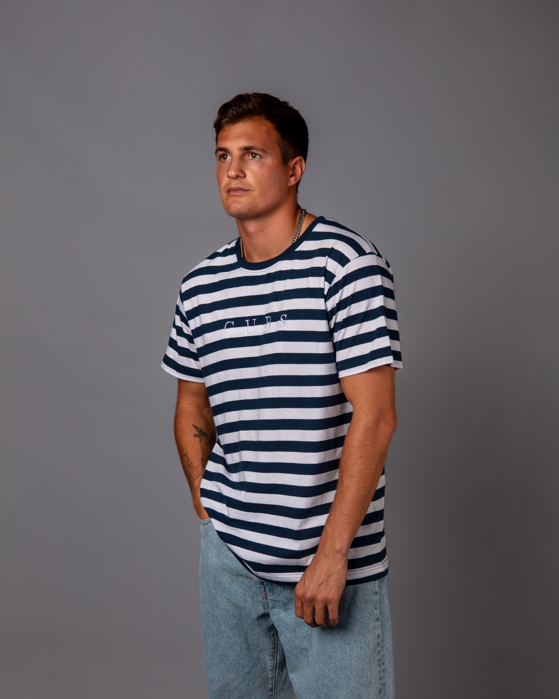 Navy Stripe Cubs Classic T-Shirt