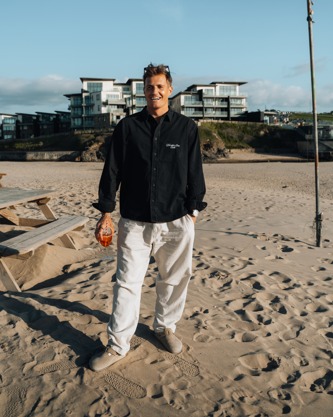 Front view of Cornish Written Washed Black Shirt – Number One Cubs stitch