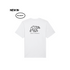 White t-shirt with geometric bear design and text on a white background