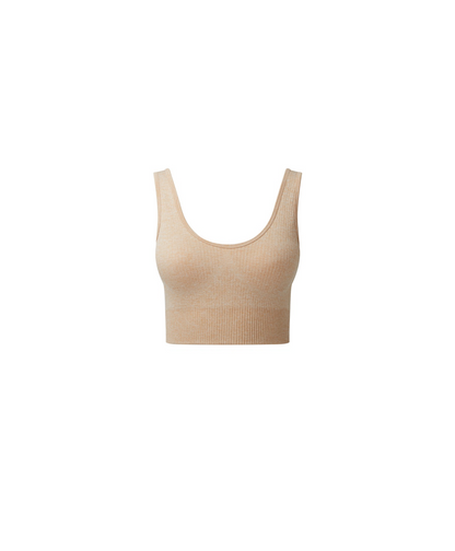 CUBS POLYBEAR RIBBED SEAMLESS NUDE SPORTS BRA