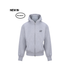 Grey hoodie with a brand logo on a white background, labeled &