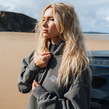 Bear Essentials Washed Brown Quarter Zip