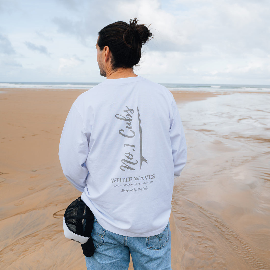 Waves White Long Sleeve T-Shirt