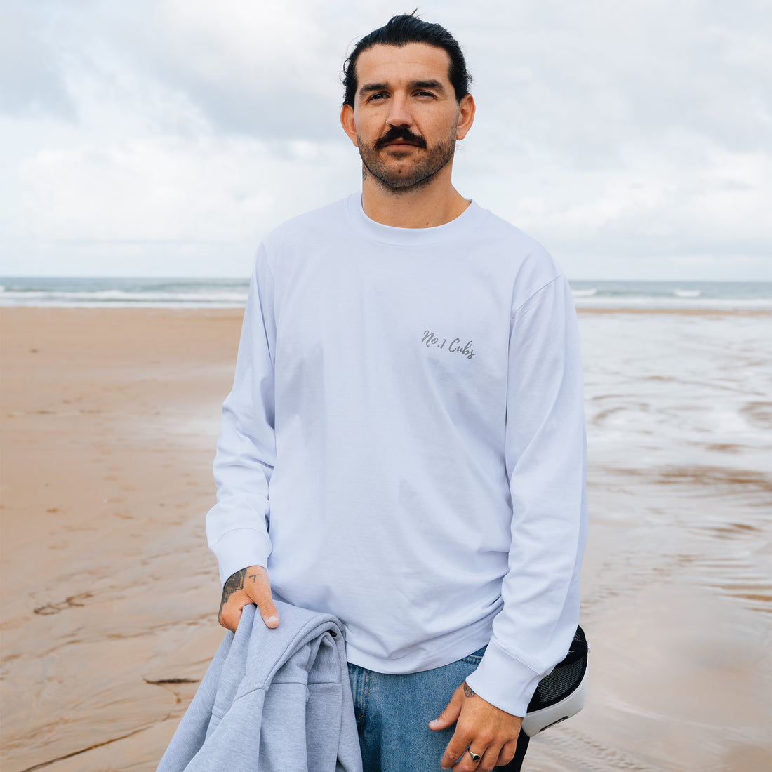 Waves White Long Sleeve T-Shirt