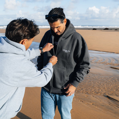 Written Slate Grey Zip Up Hoodie