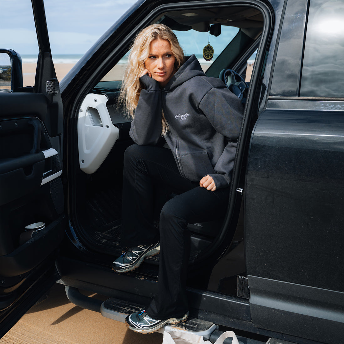Written Slate Grey Zip Up Hoodie